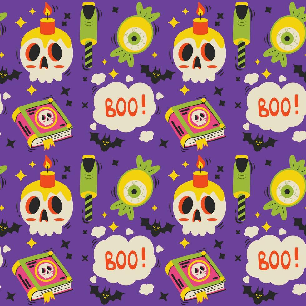 Halloween vector pattern. Endless texture can be used for wallpaper, fill pattern, background.