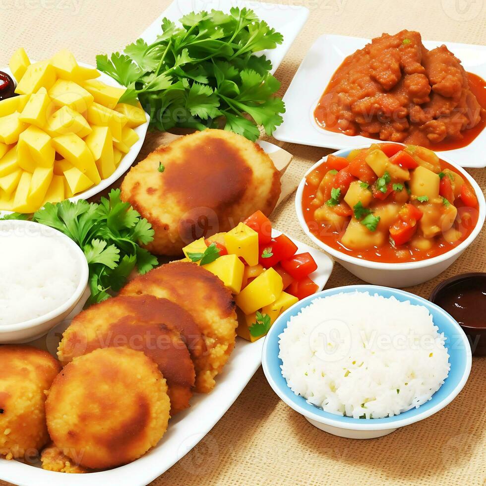 Traditional Brazilian food being prepared in clay pots and in the old and popular wood stove photo