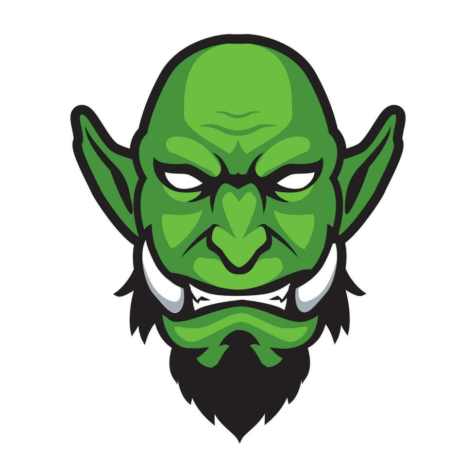 monstruo orco e-sport juego logo modelo vector