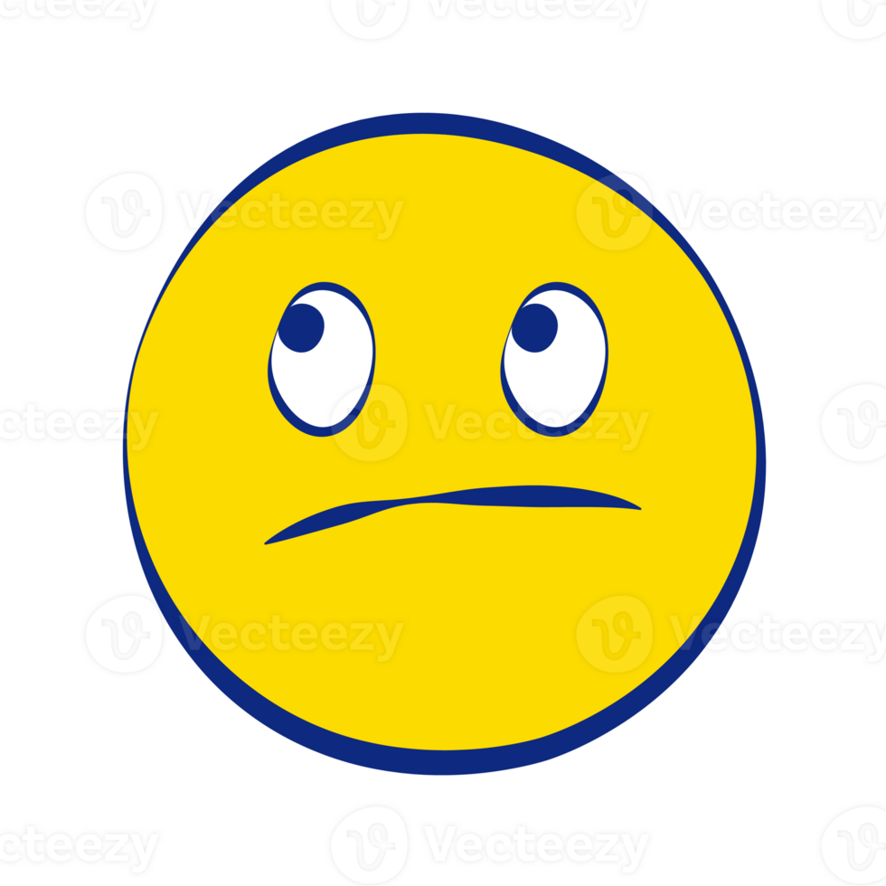 Unamused Grunge Emoticons White Outline Style png