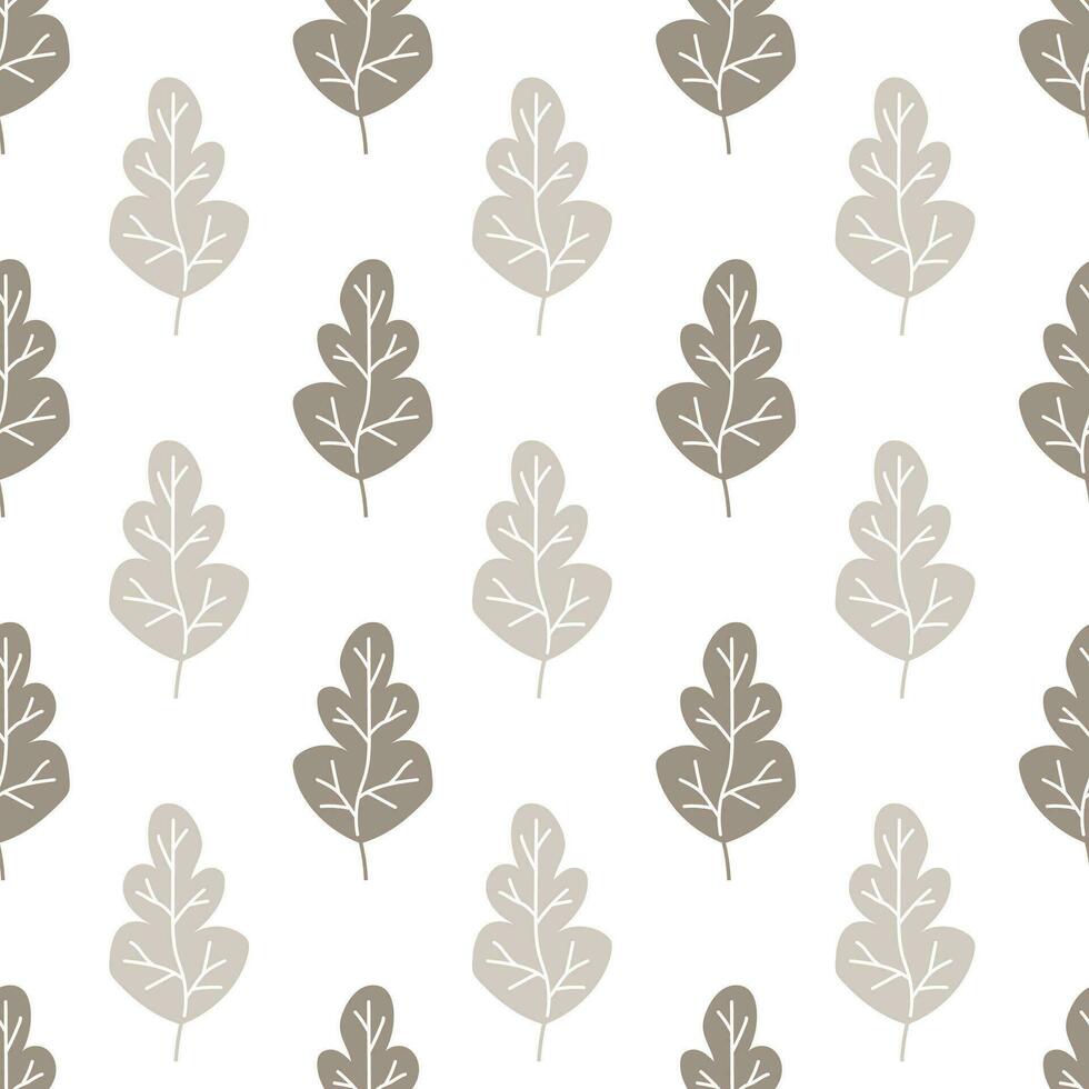 Seamless pattern in scandinavian style drawn on a white background. Floral pattern for printing on wallpaper, wrapping paper, textile, paper. Vector illustration