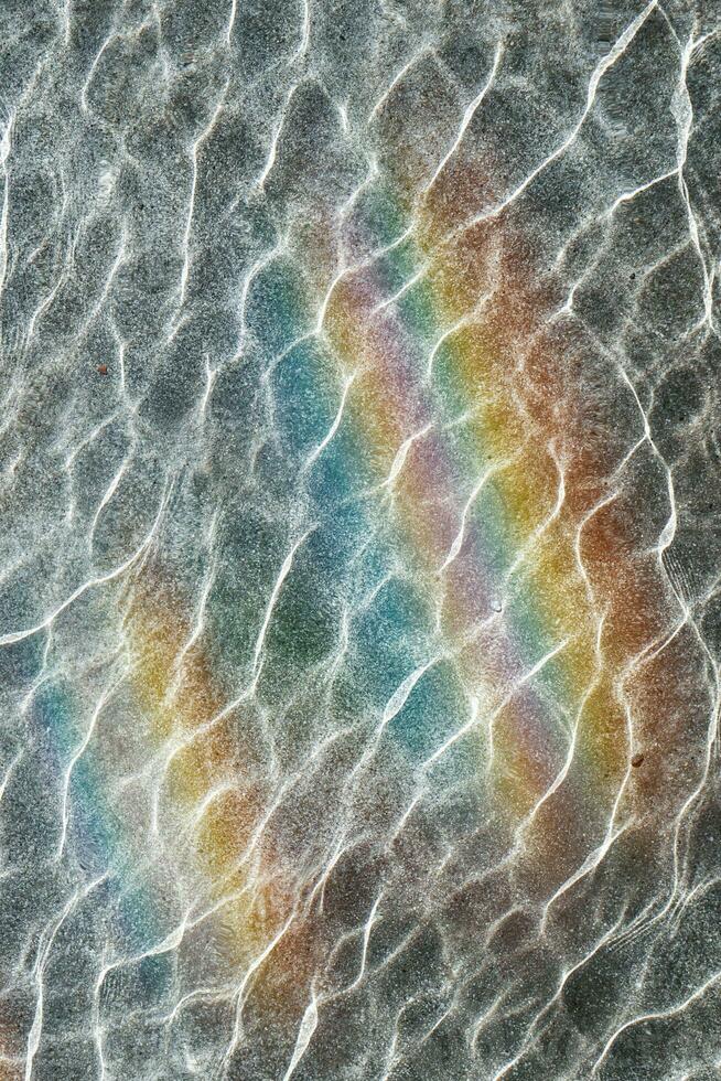 rainbow reflected in the water, abstract background photo