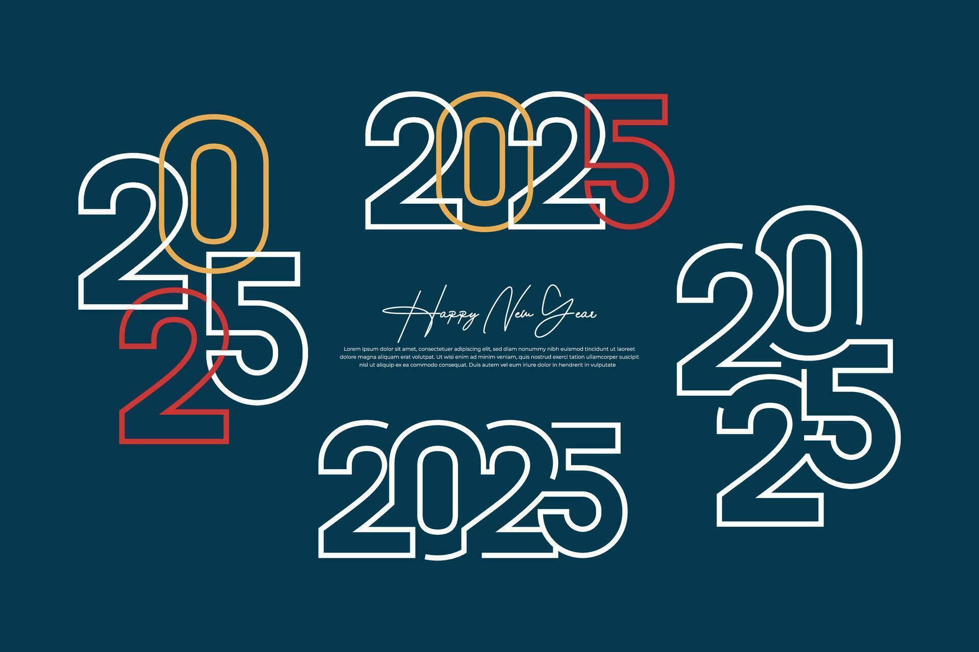Happy new year 2025 design template. 2025 new year celebration concept