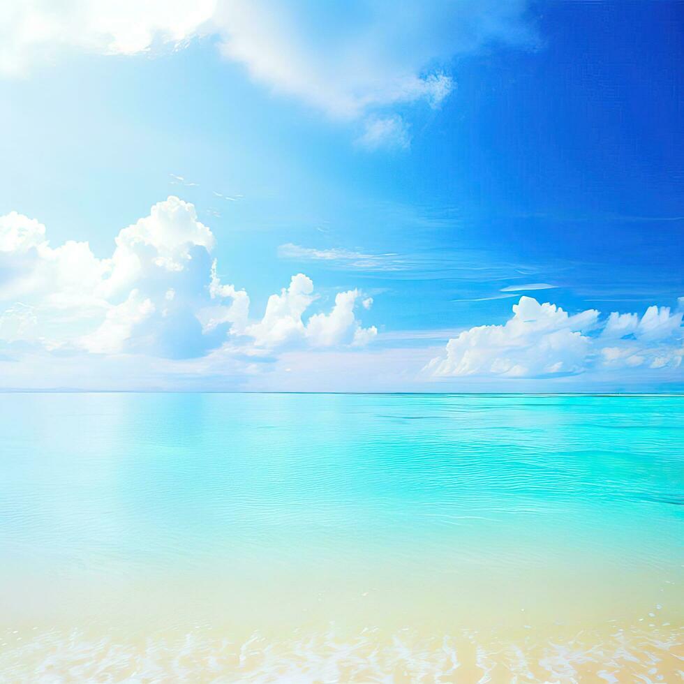 Beautiful tropical beach with blue sky and white clouds abstract texture background  Generative AI photo