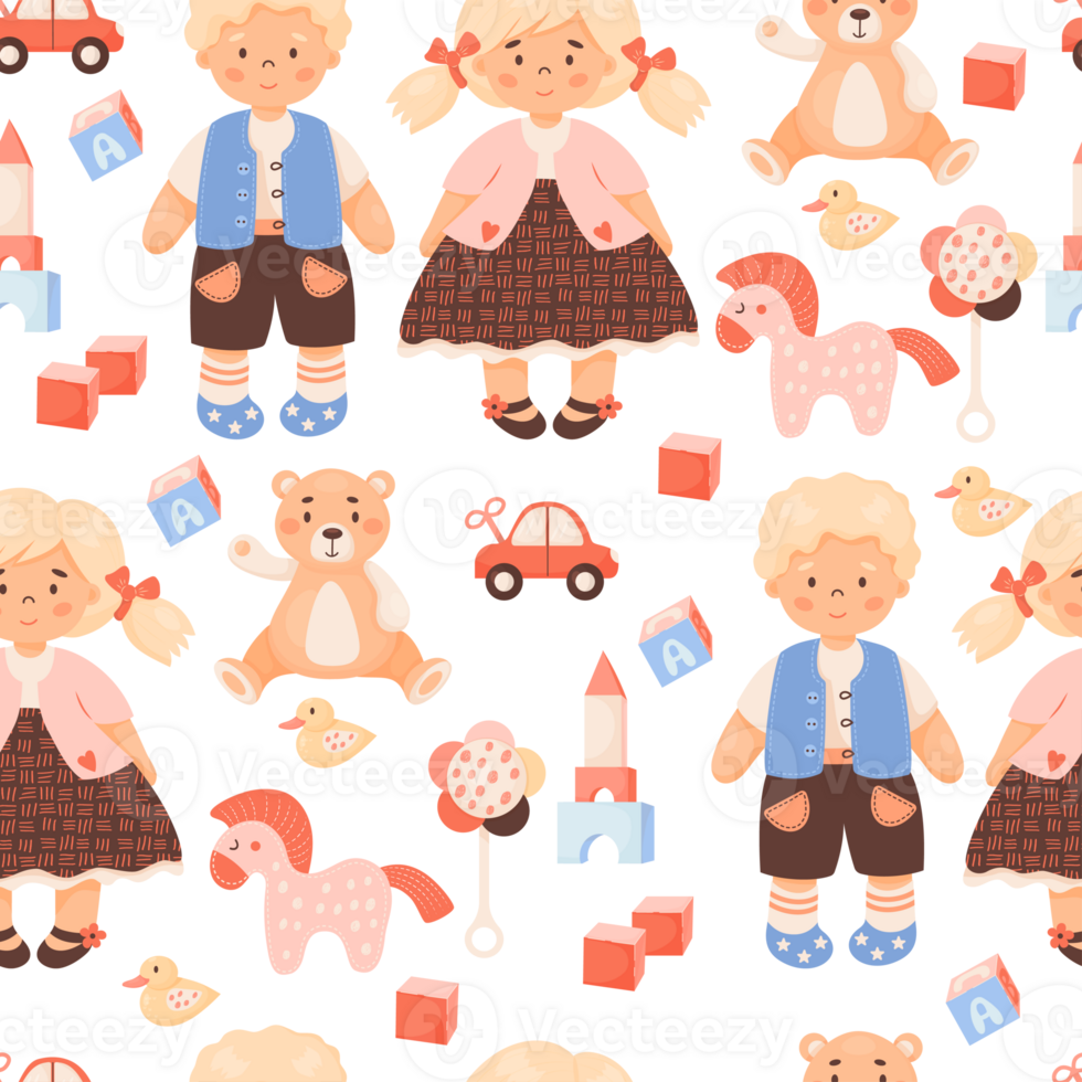 Cute Children toys  seamless pattern png