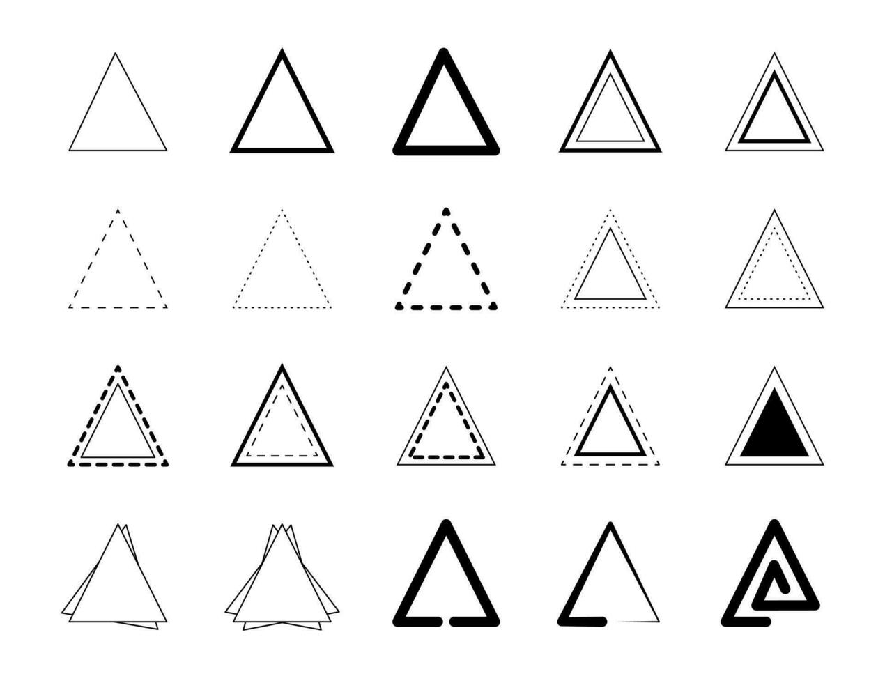 triangulos forma recopilación. vector diseño.