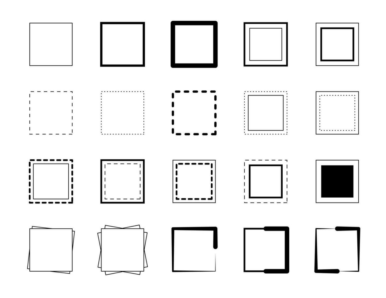 rectángulos forma recopilación. vector diseño.