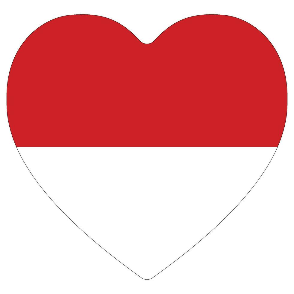 Monaco flag heart shape. Flag of Monaco love shape vector