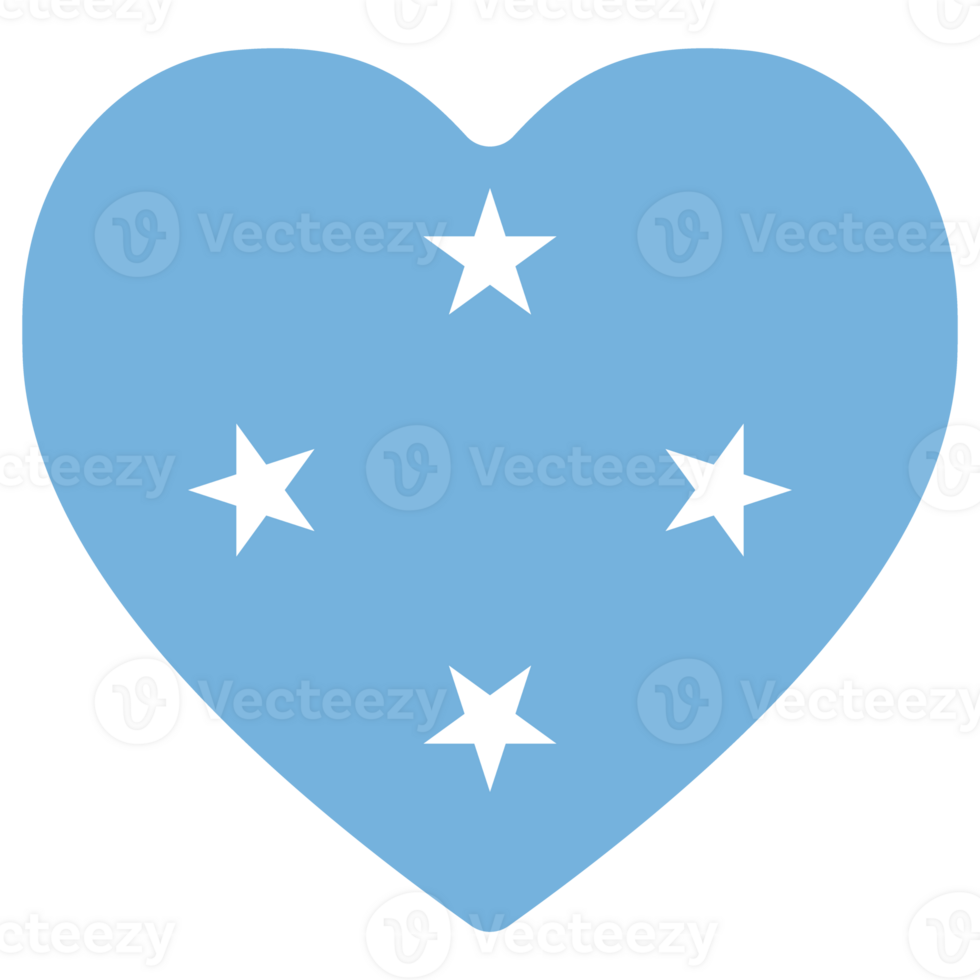 Micronesia flag heart shape. Flag of Micronesia heart shape png