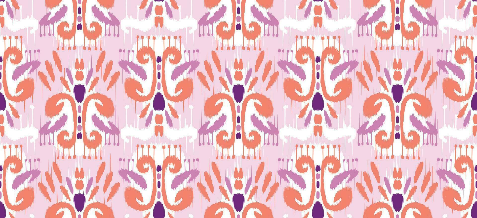 motivo étnico hecho a mano hermoso arte ikat. arte de fondo rosa floral abstracto étnico. bordado popular, estilo peruano, indio, asiático, marroquí, turco y uzbeko. impresión de ornamento de arte geométrico azteca. vector