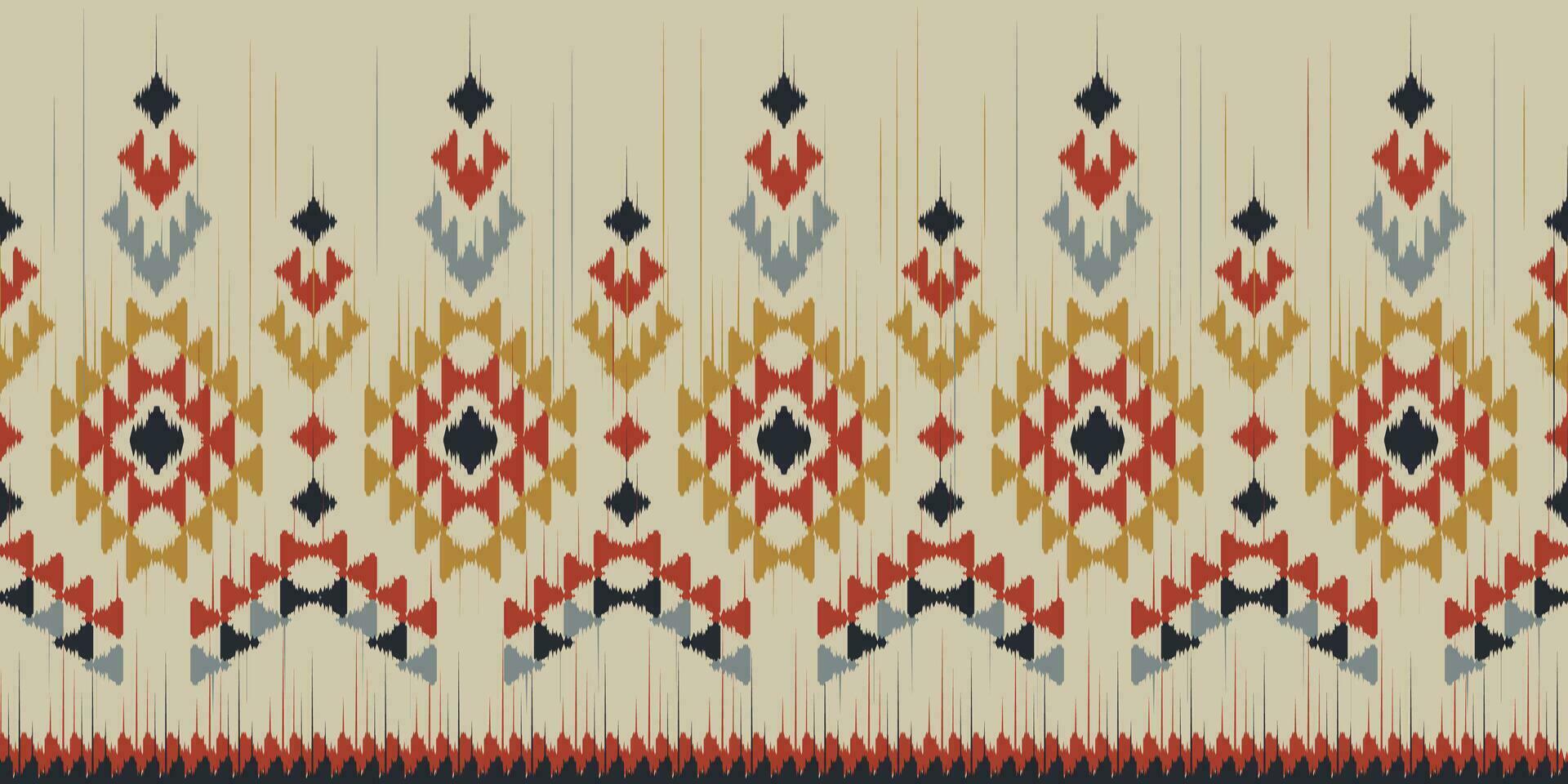 Ethnic abstract ikat art. Seamless pattern in tribal, folk embroidery, and Mexican style. Aztec geometric art ornament print.Design for carpet, wallpaper, clothing, wrapping, fabric, cover, textile vector