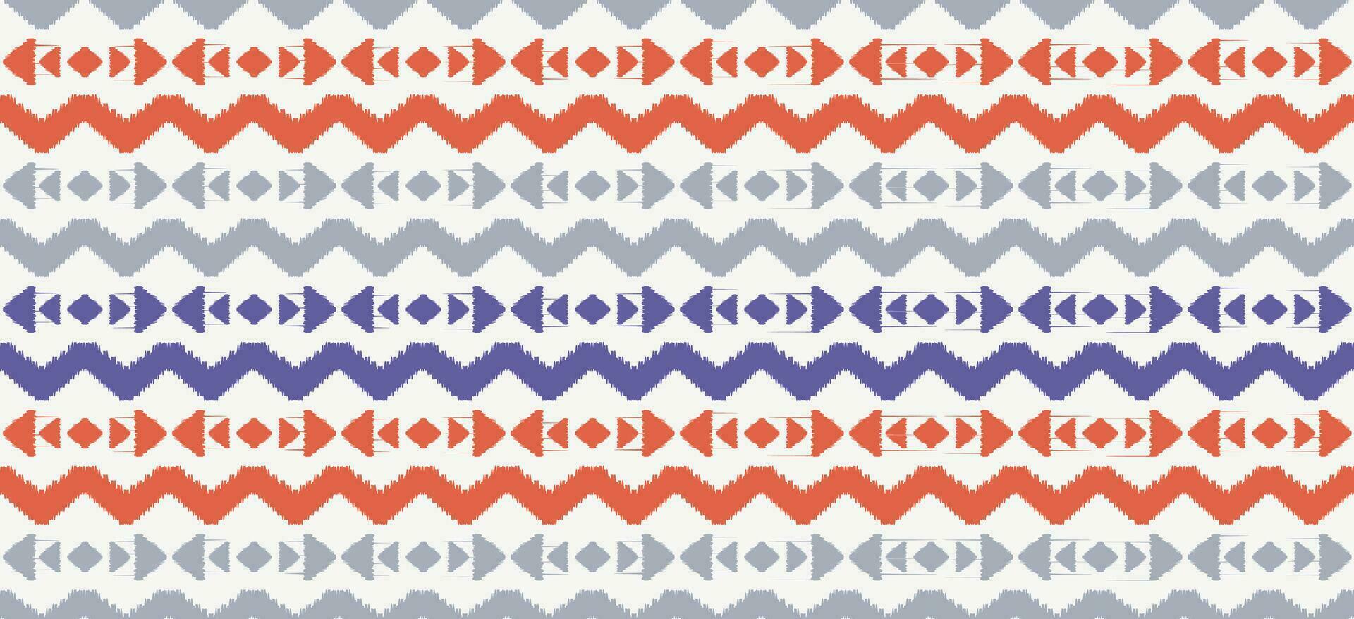 arte abstracto étnico ikat. patrón impecable en estilo tribal, bordado folclórico y mexicano. aztec chevron art ornament print.design para alfombra, papel pintado, ropa, envoltura, tela, cubierta, textil vector