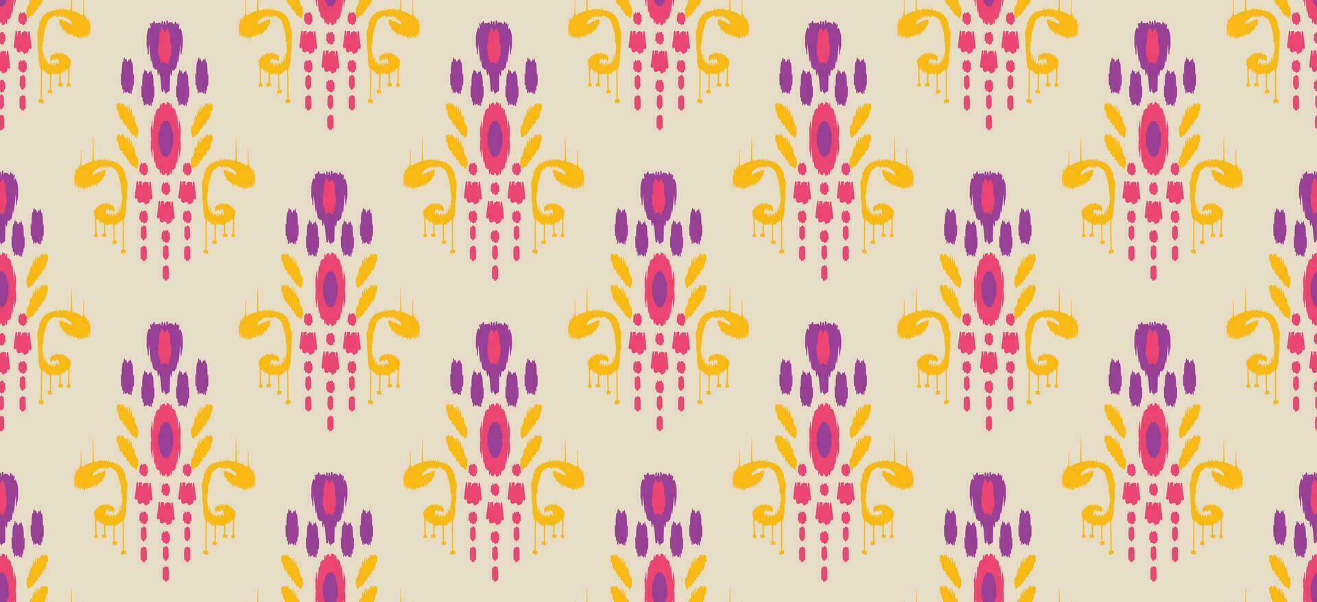 arte abstracto étnico ikat. patrón impecable en estilo tribal, bordado folclórico y mexicano. estampado de adornos de arte geométrico azteca.diseño para alfombras, papel pintado, ropa, envoltura, tela, cubierta, textil vector