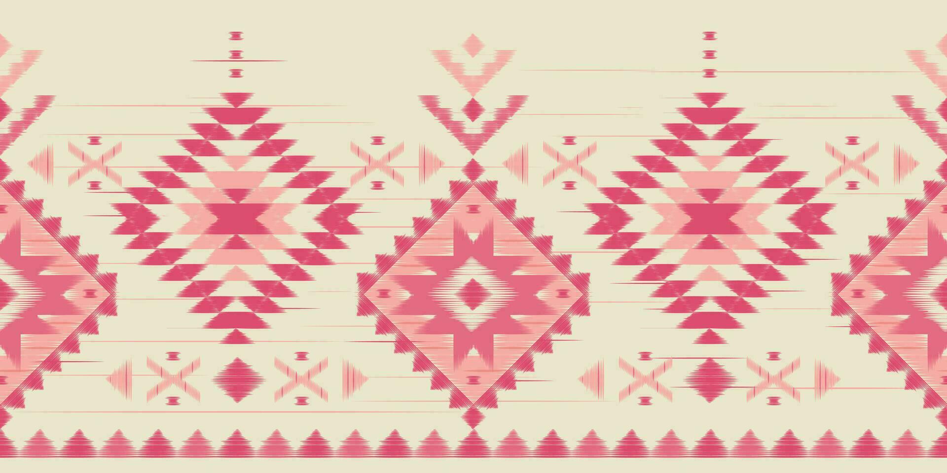 Ethnic abstract ikat art. Pink Seamless pattern in tribal, folk embroidery Mexican style. Aztec geometric art ornament print.Design for carpet, wallpaper, clothing, wrapping, fabric, cover, textile. vector
