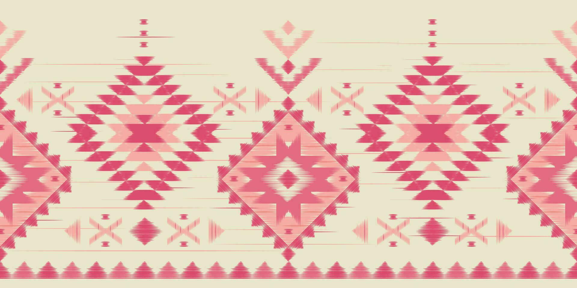 étnico resumen ikat Arte. rosado sin costura modelo en tribal, gente bordado mexicano estilo. azteca geométrico Arte ornamento diseño de impresión para alfombra, fondo de pantalla, ropa, envase, tela, cubrir, textil. vector