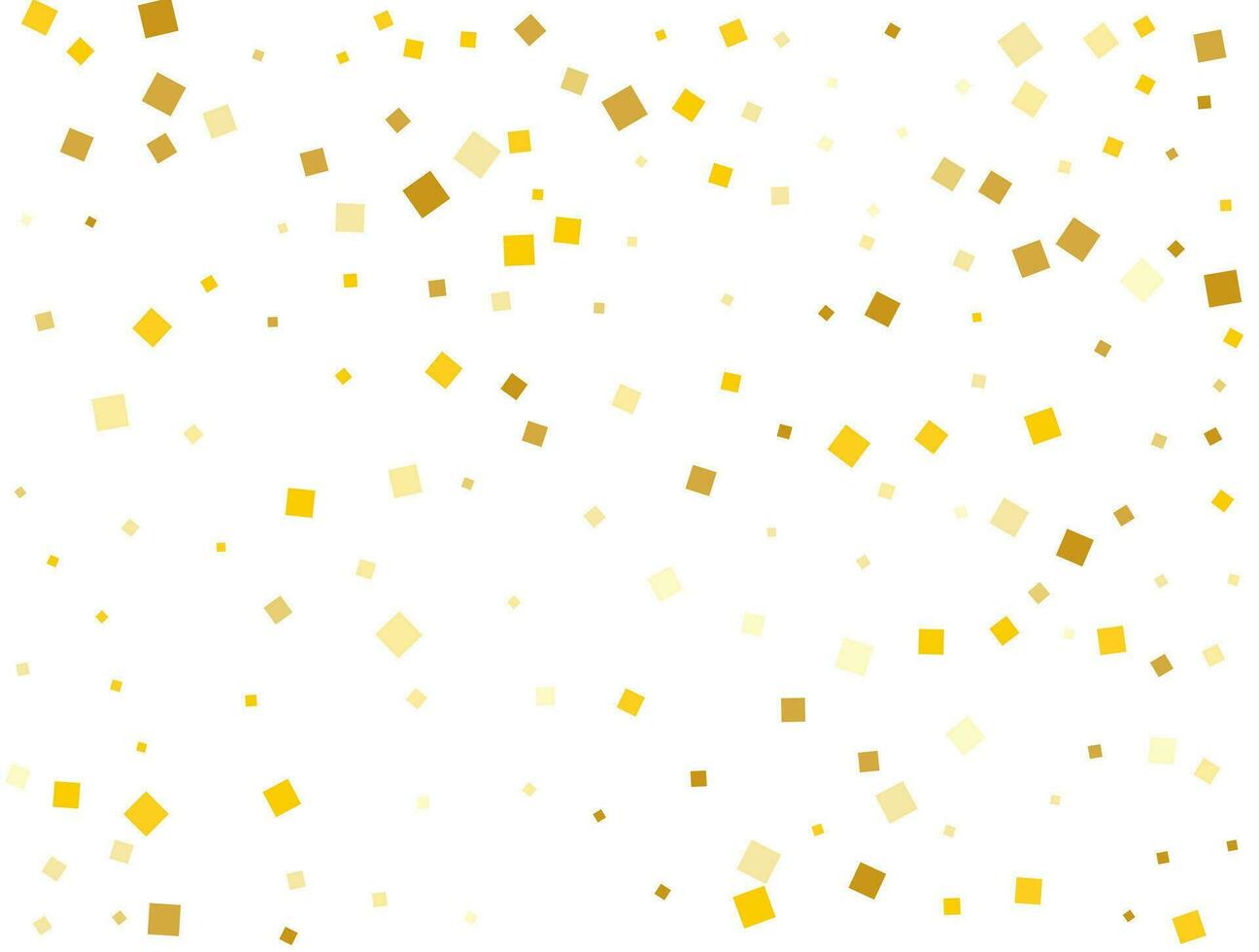Golden Rain From Square Confetti. Vector illustration