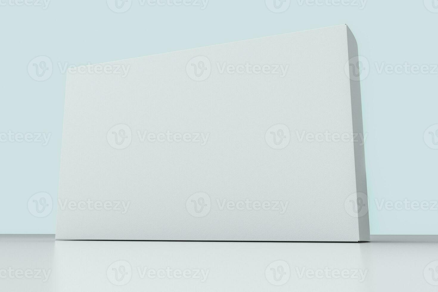 3d rendering, white packing boxes with white background photo