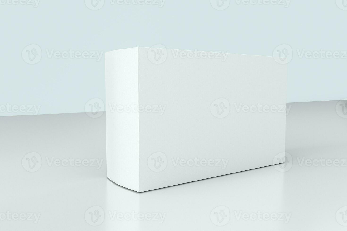 3d rendering, white packing boxes with white background photo