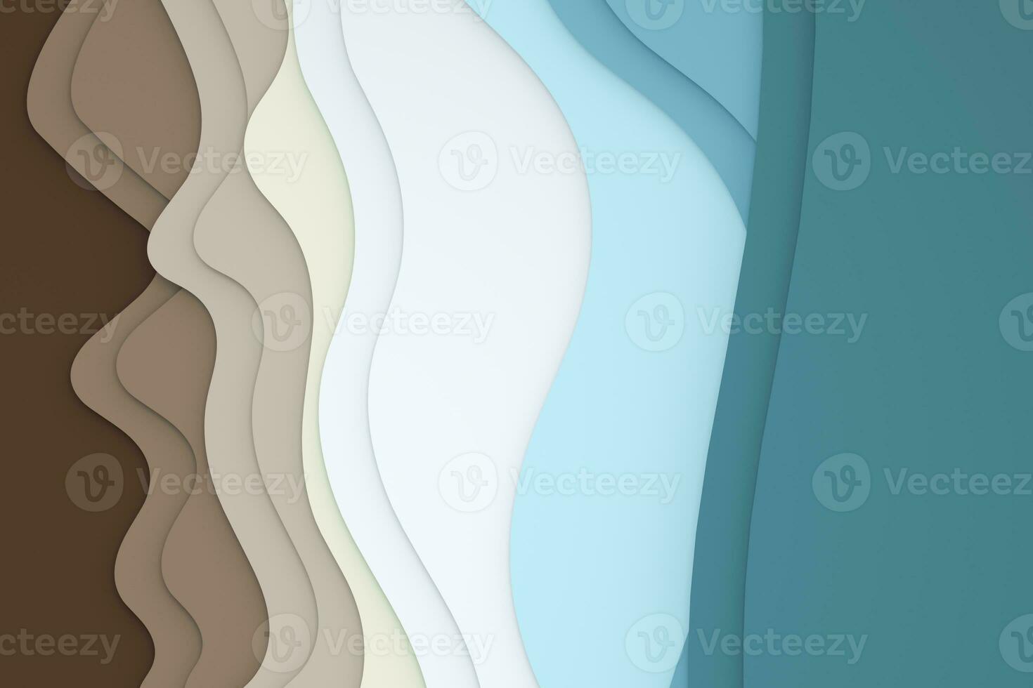 3d rendering, multilayer paper cut illustration background photo