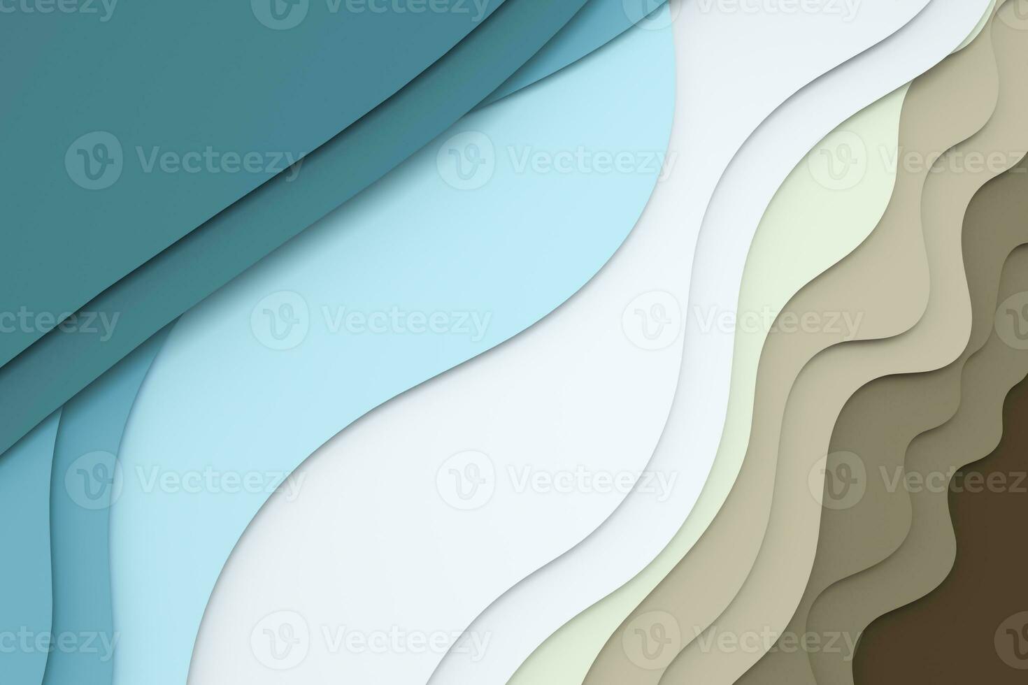 3d rendering, multilayer paper cut illustration background photo