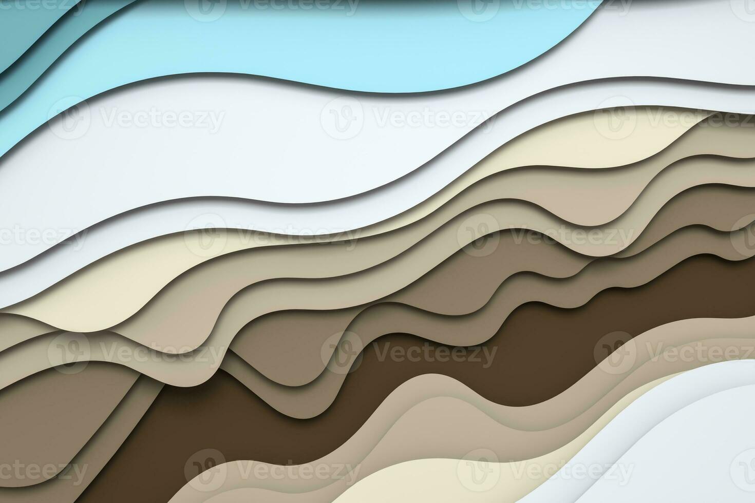 3d rendering, multilayer paper cut illustration background photo