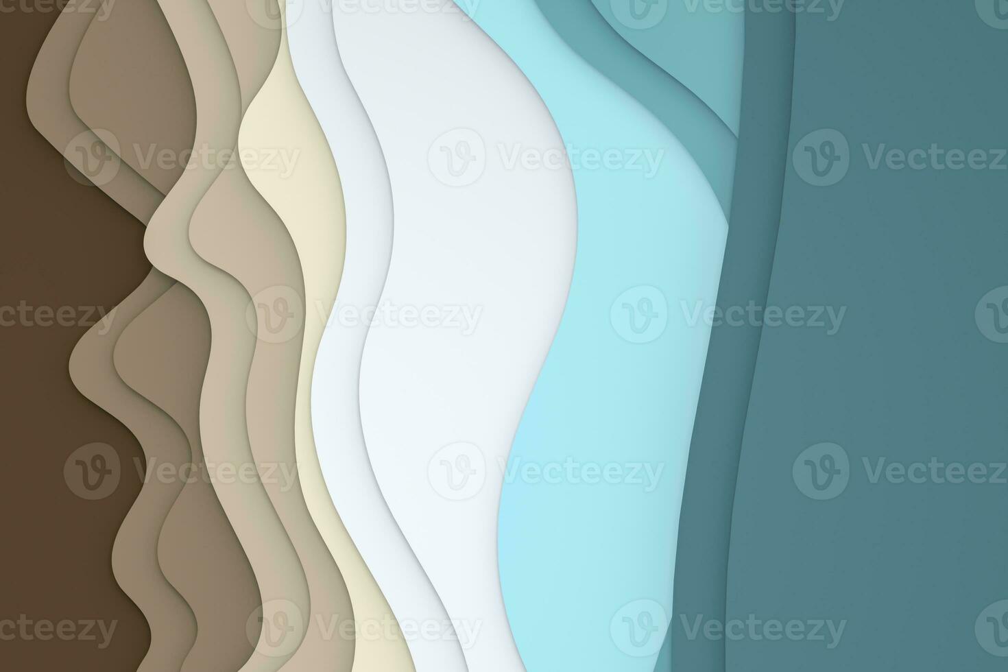 3d rendering, multilayer paper cut illustration background photo