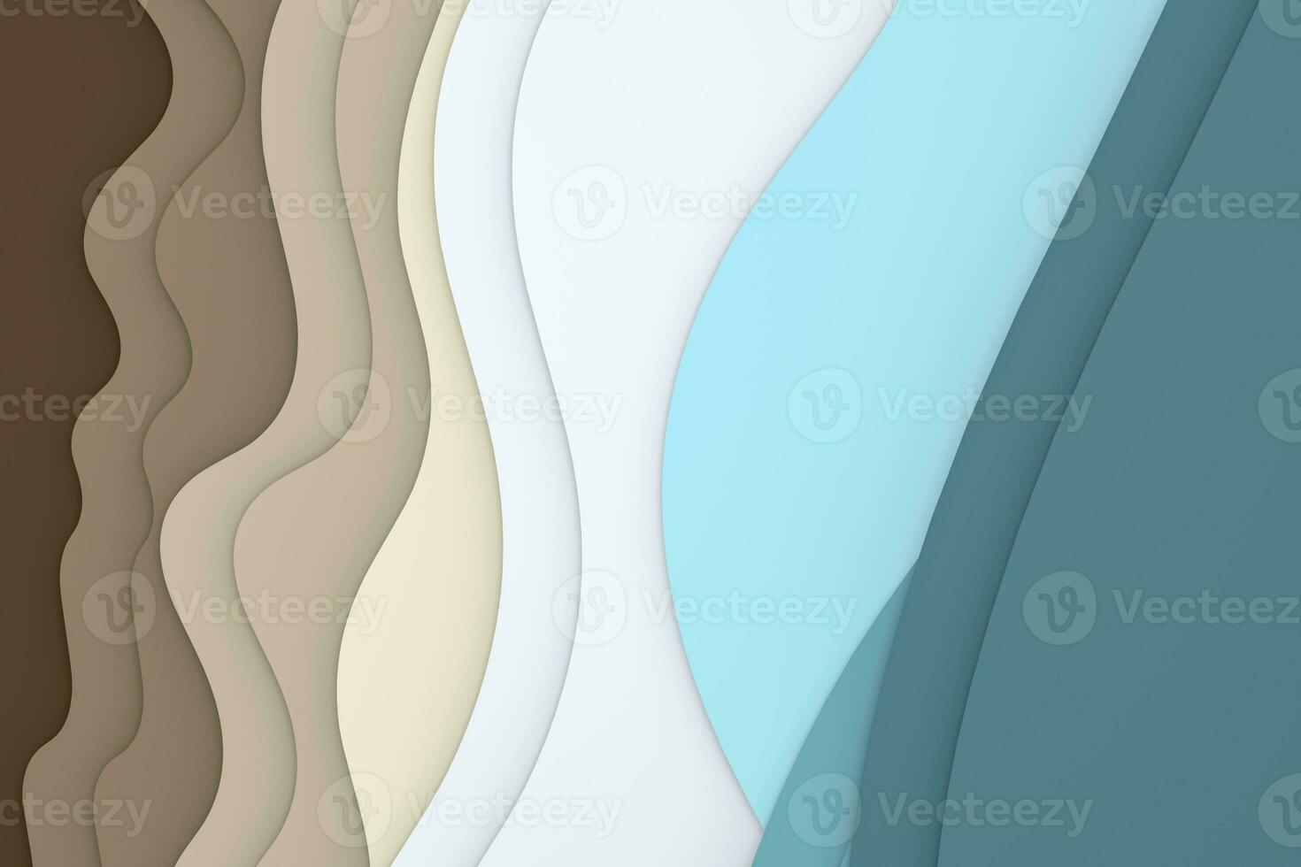 3d rendering, multilayer paper cut illustration background photo