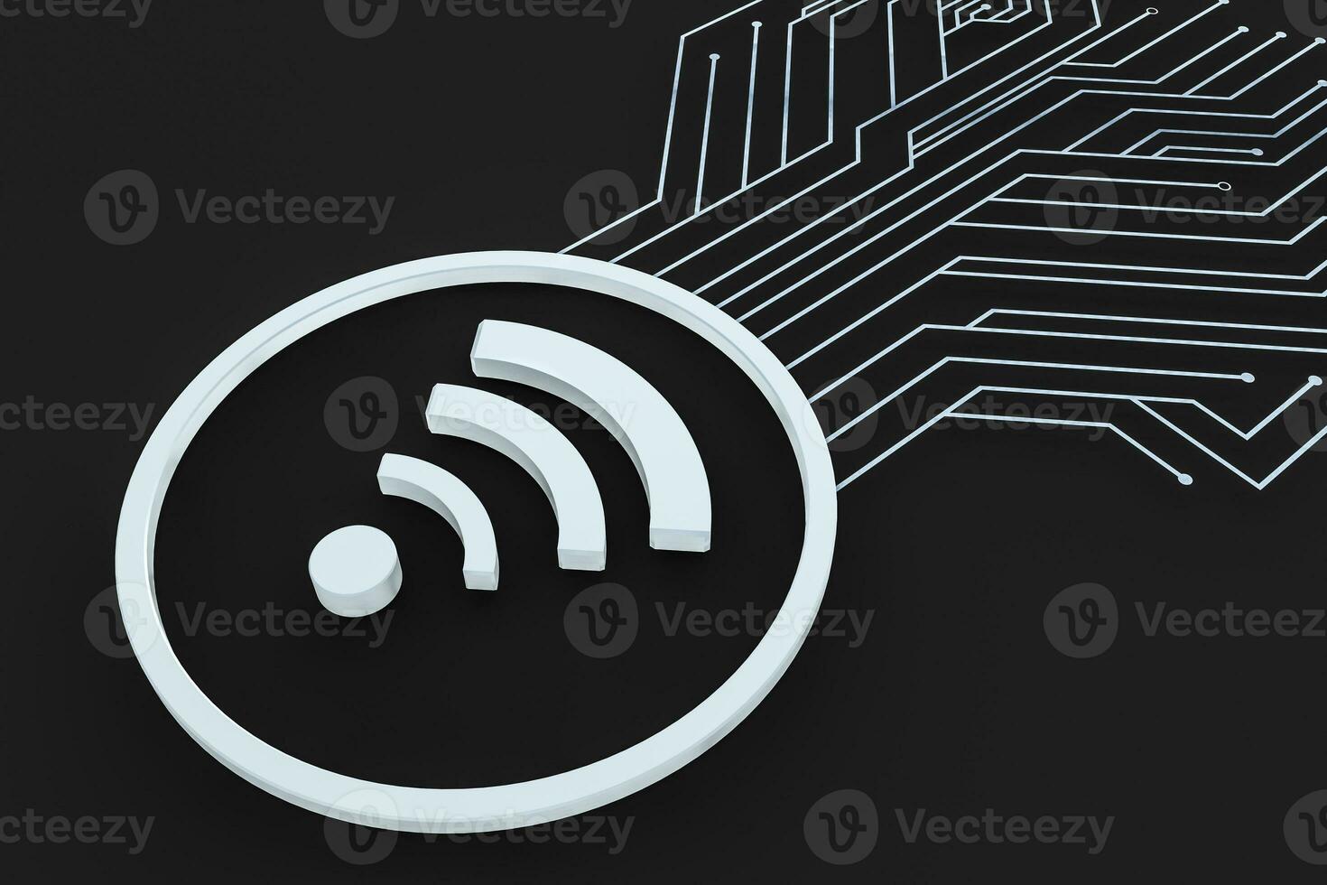 3d rendering, wifi symbol, concept background photo