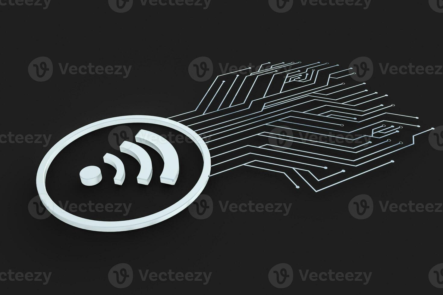 3d rendering, wifi symbol, concept background photo