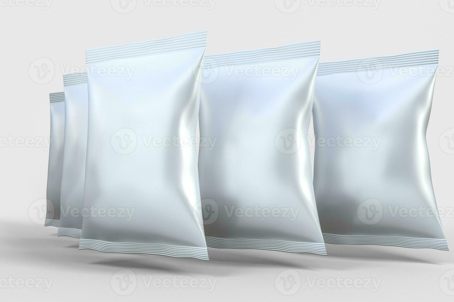 3d rendering, white packing bags with white background photo