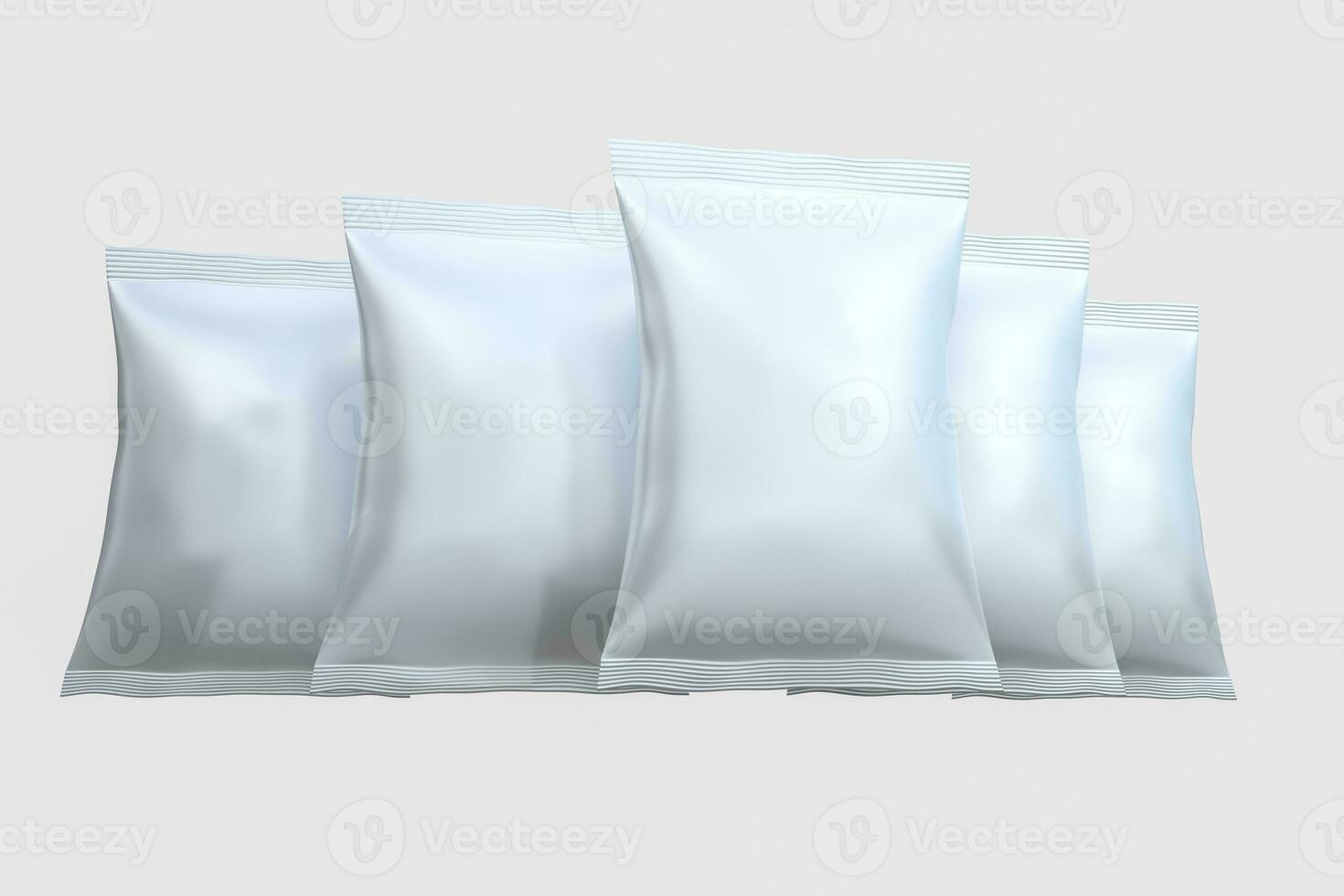 3d rendering, white packing bags with white background photo