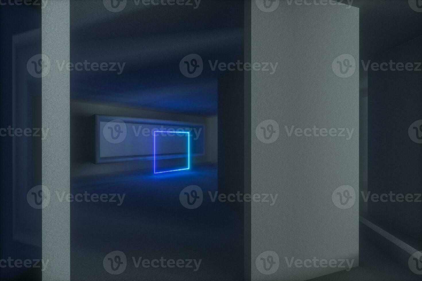 Empty rough room with light coming in from the window, 3d rendering. photo