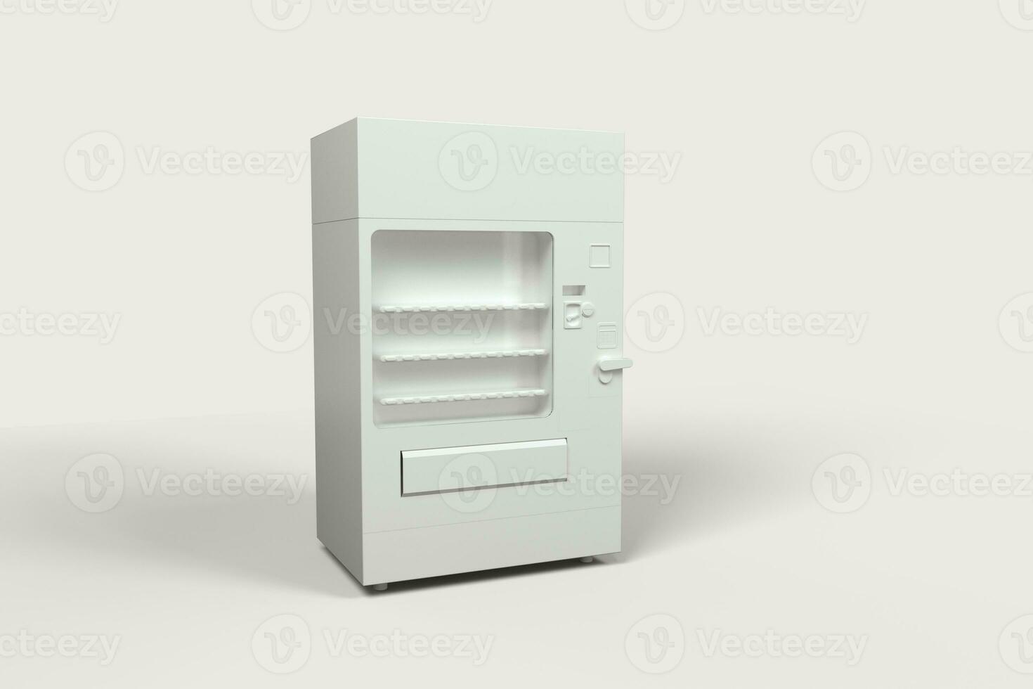 The white model of vending machine with white background, 3d rendering. photo