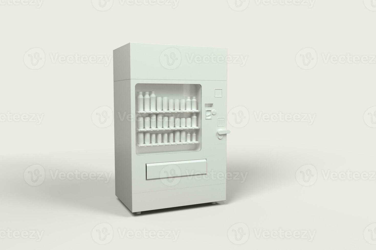 The white model of vending machine with white background, 3d rendering. photo