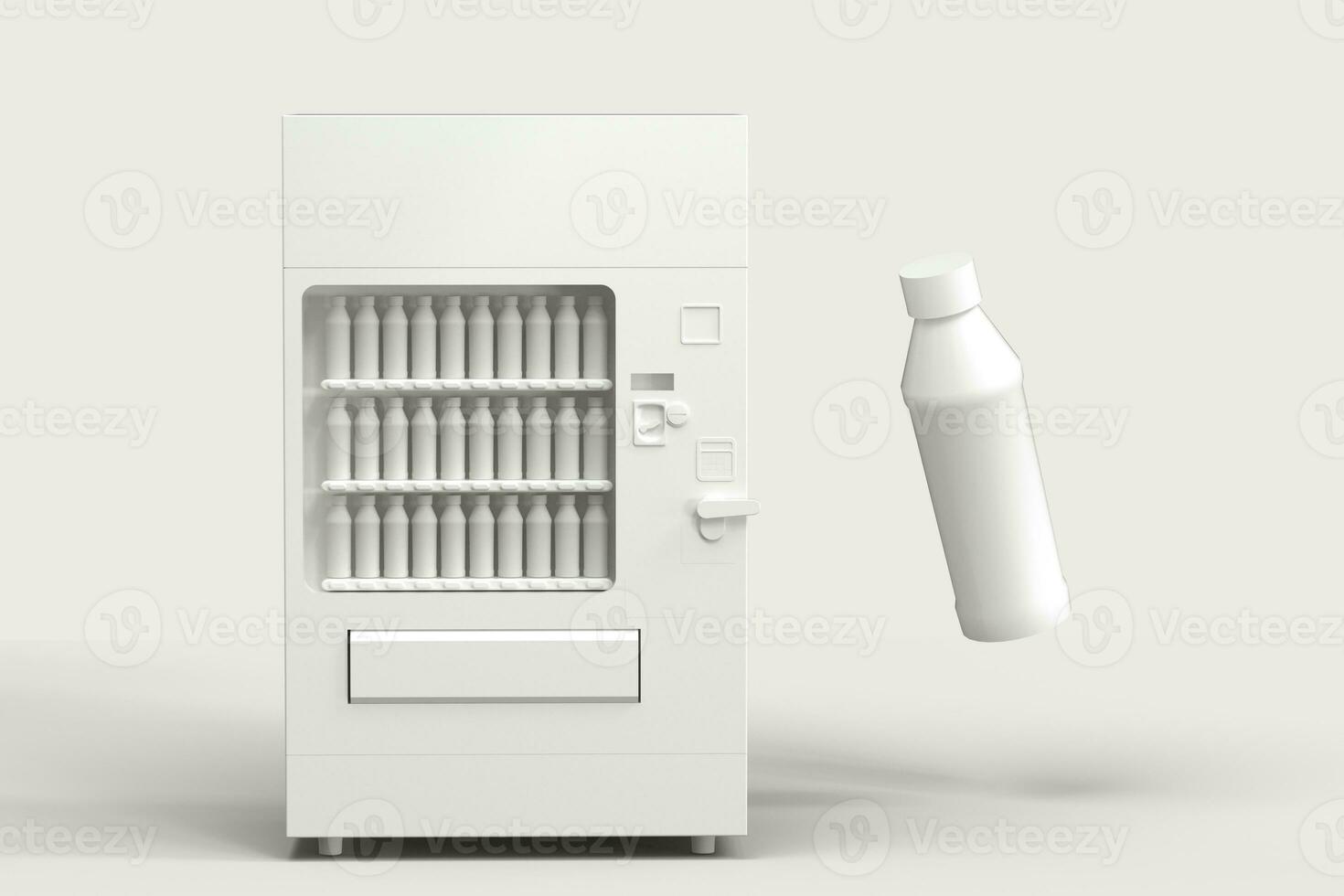The white model of vending machine with white background, 3d rendering. photo