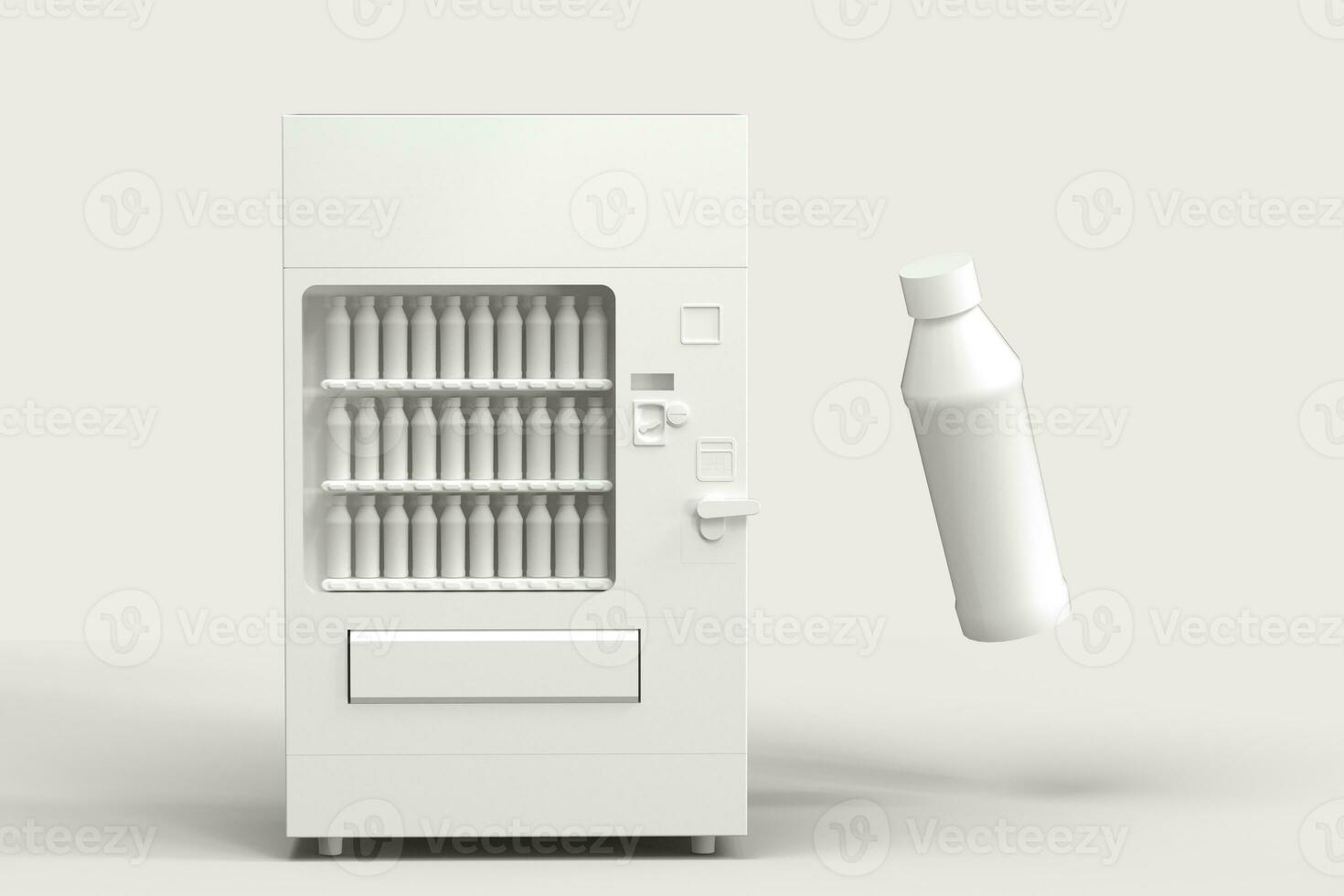 The white model of vending machine with white background, 3d rendering. photo