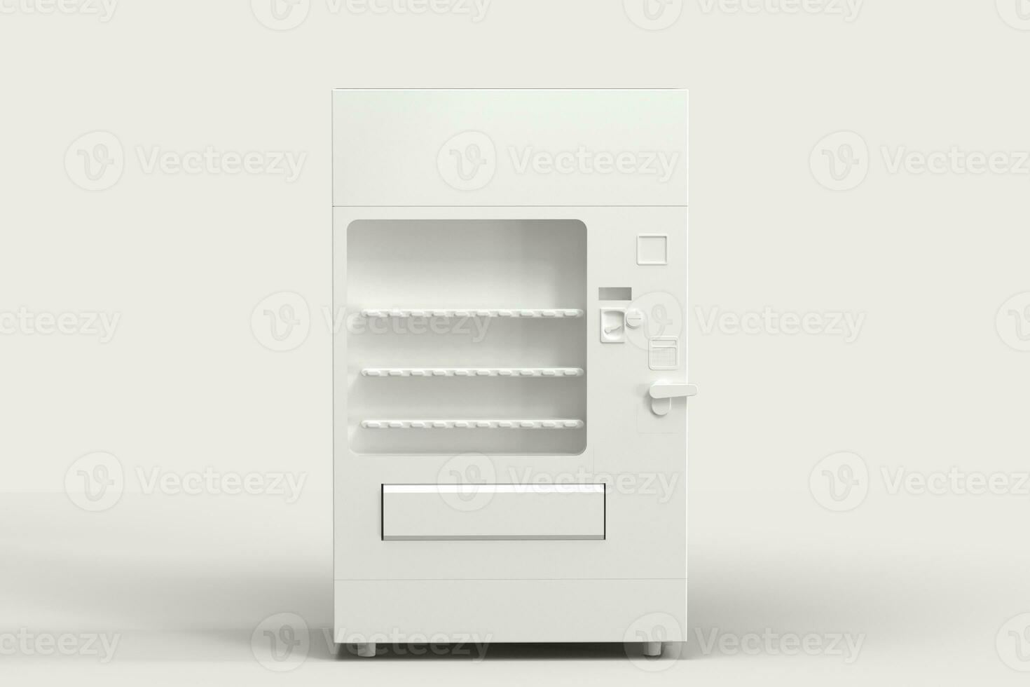 The white model of vending machine with white background, 3d rendering. photo