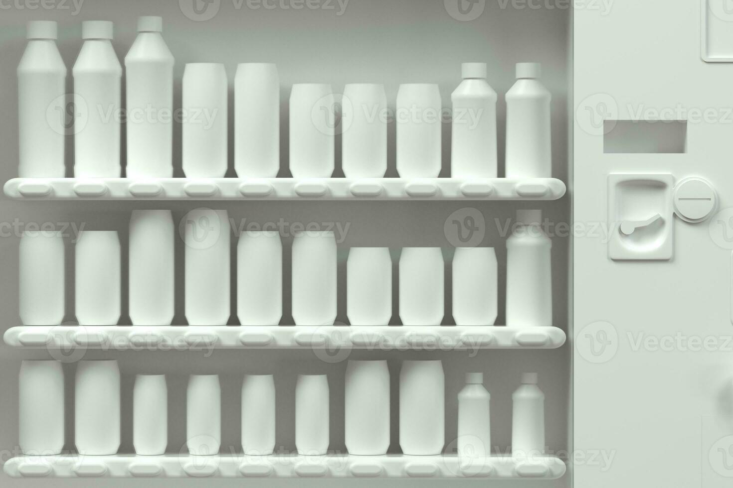 The white model of vending machine with white background, 3d rendering. photo