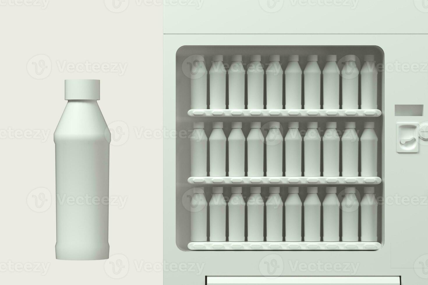 The white model of vending machine with white background, 3d rendering. photo