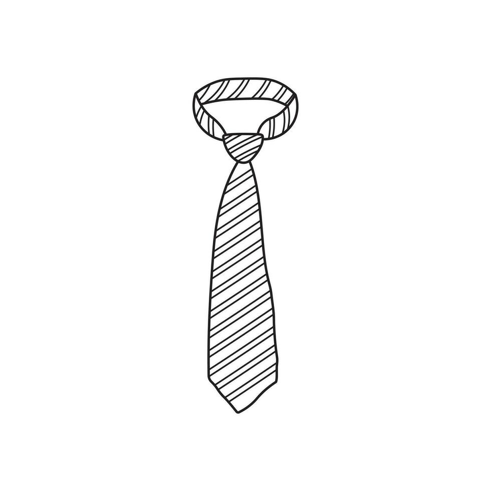 Hand drawn Kids drawing Cartoon Vector illustration necktie icon Isolated on White Background