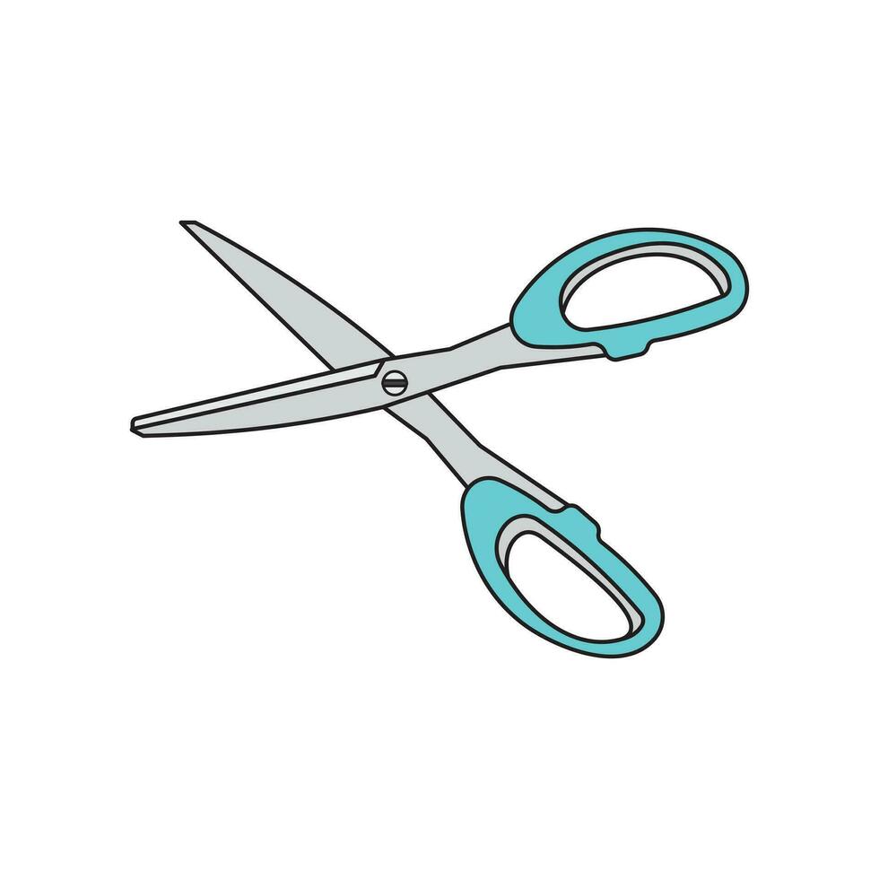 Kids drawing Cartoon Vector illustration scissors icon Isolated on White Background