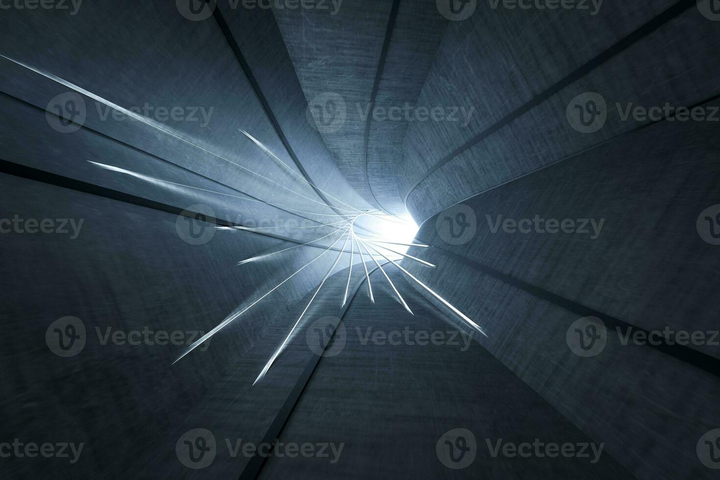 3d rendering, dark science-fiction tunnel, dark background photo