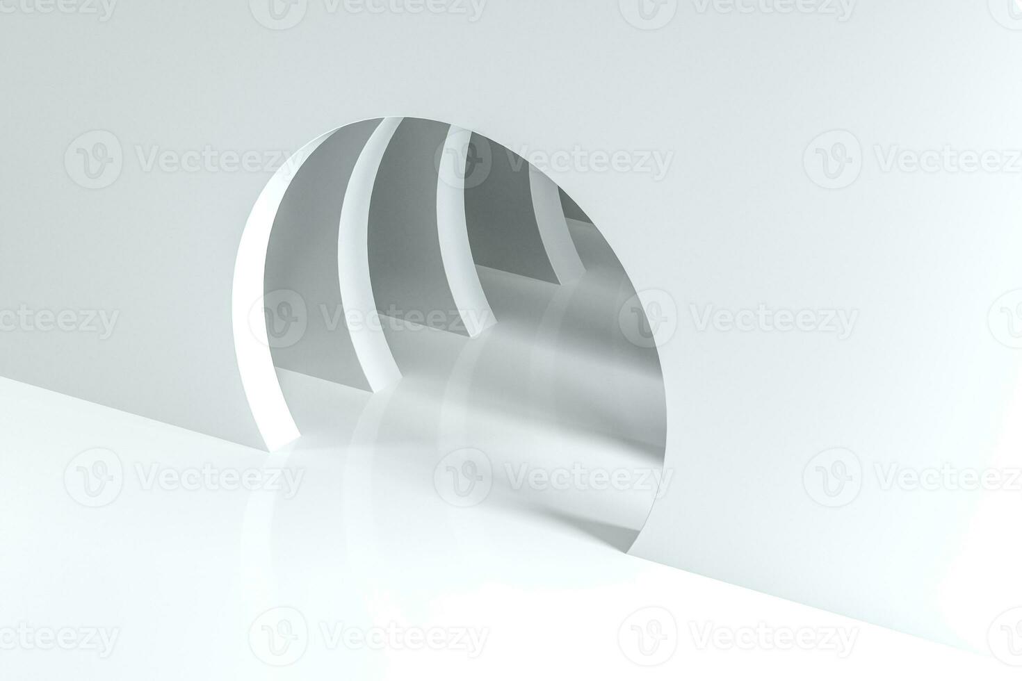 3d rendering, bright science-fiction tunnel, bright background photo