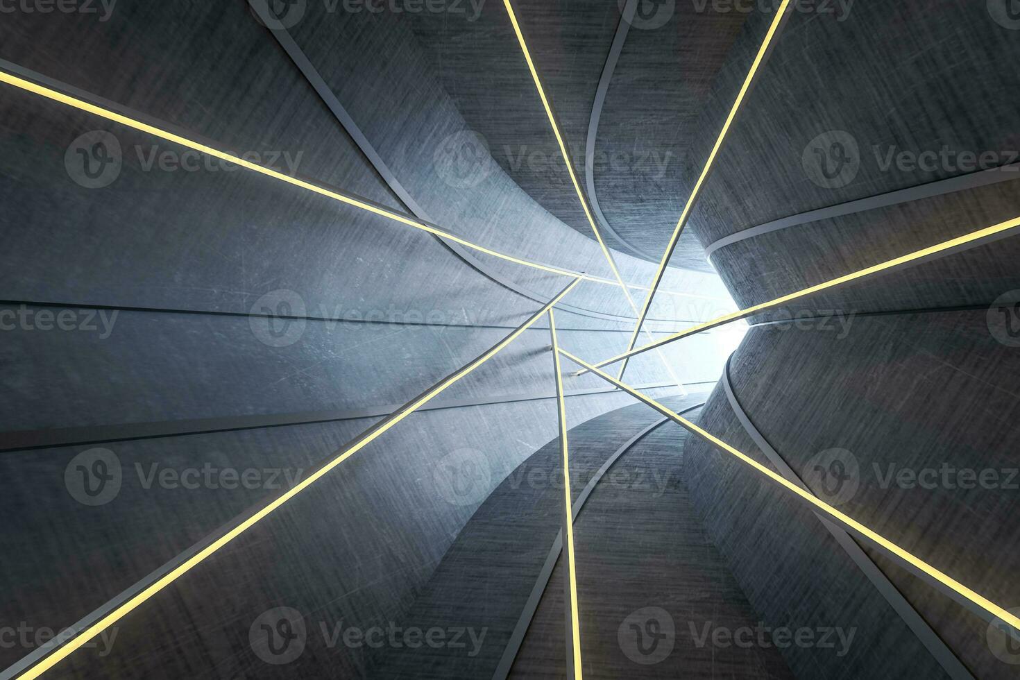 3d rendering, dark science-fiction tunnel, dark background photo