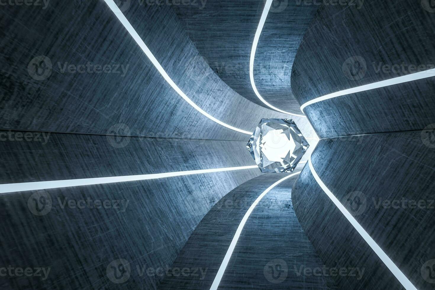 3d rendering, dark science-fiction tunnel, dark background photo