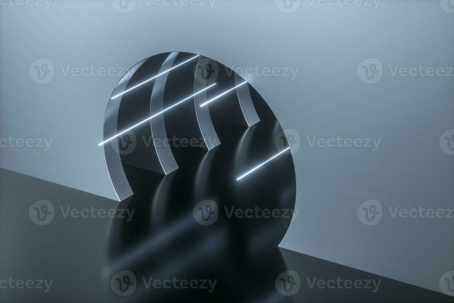 3d rendering, dark science-fiction tunnel, dark background photo