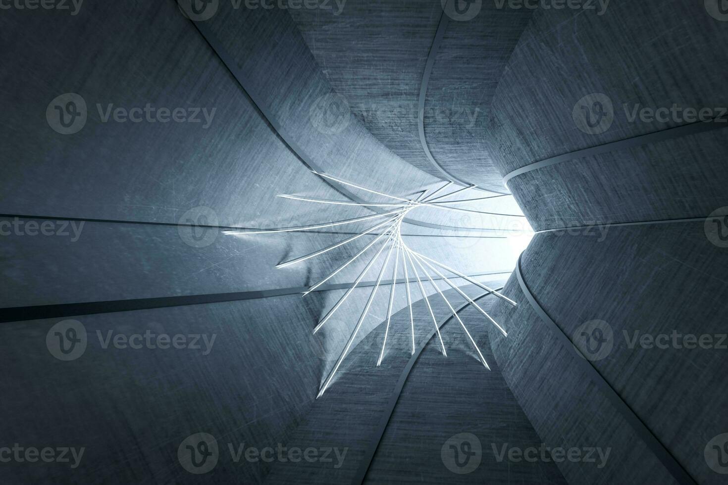 3d rendering, dark science-fiction tunnel, dark background photo