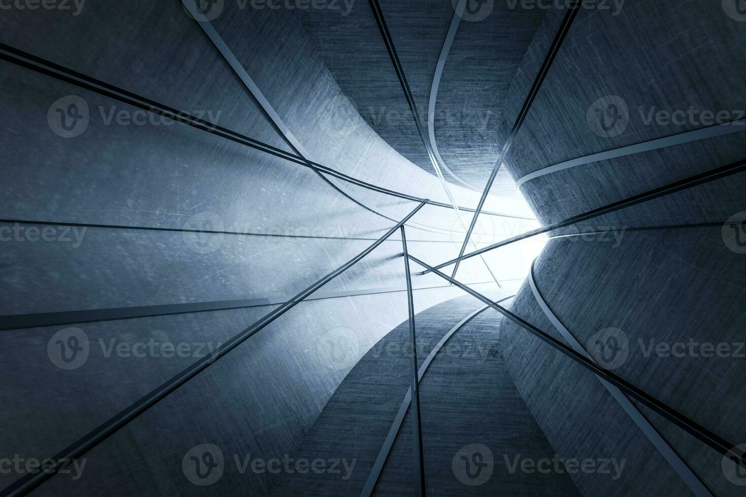 3d rendering, dark science-fiction tunnel, dark background photo