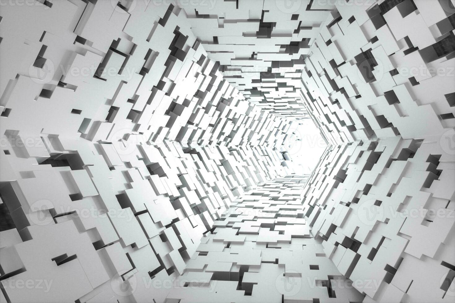 3d rendering, bright science-fiction tunnel, bright background photo