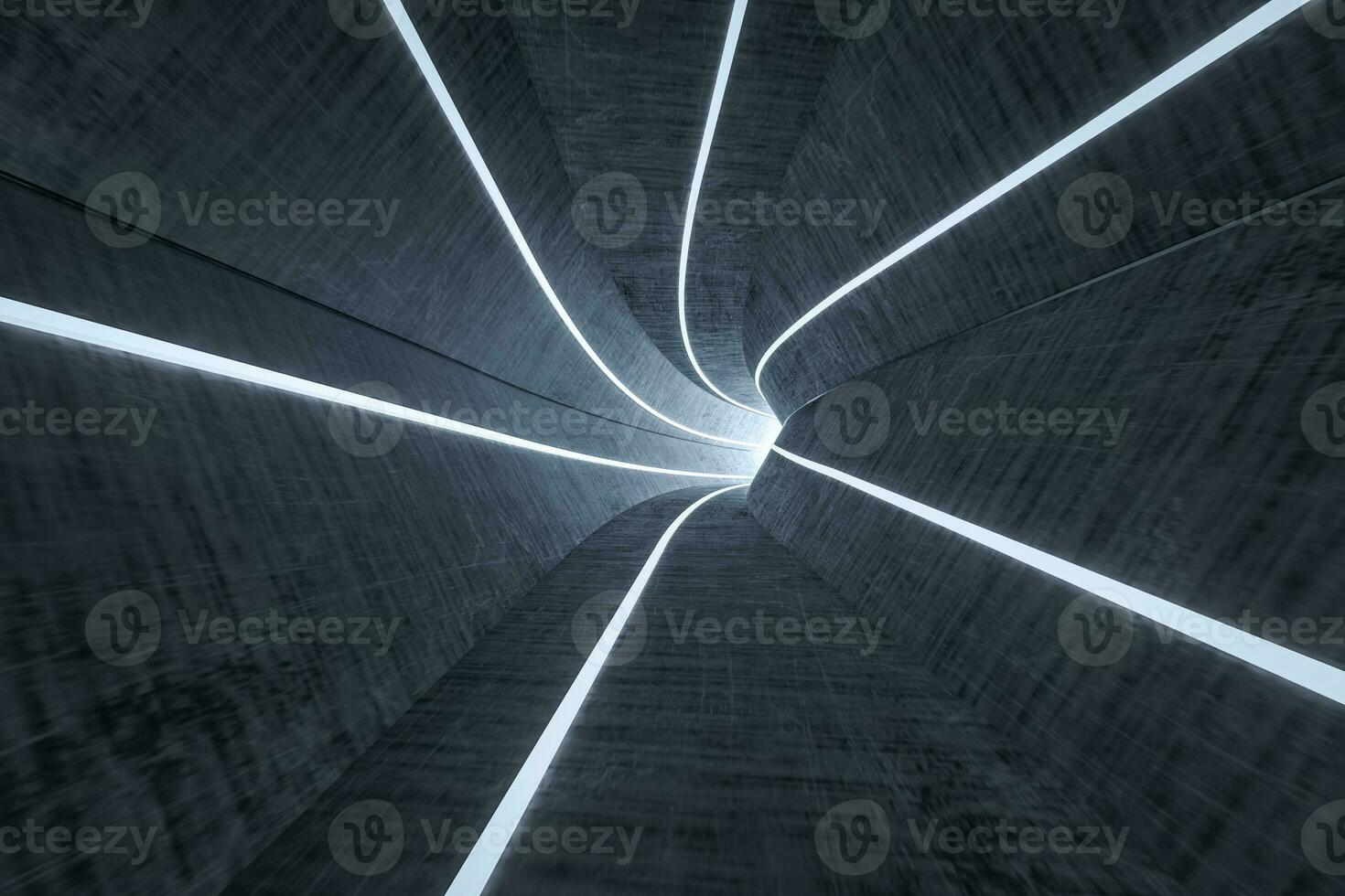 3d rendering, dark science-fiction tunnel, dark background photo